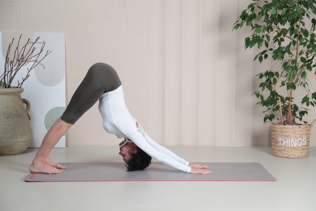Yoga practitioner in warrior pose